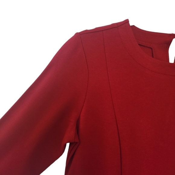 J Jill Thick Knit Ponte Shift Dress Bell Sleeves Pockets OVERSIZED Small Stretch - Picture 7 of 12